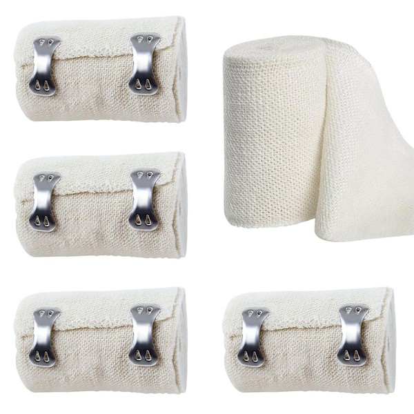 Healife 5 St1ck Mullbinden mit 2 Clips C Elastischer Verband