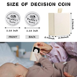 New Parent Gift Decision Coins for First Time Mom Dad, Funny Double Side Decision Making Coin for Couple Birthday Newborn Boy Girl
