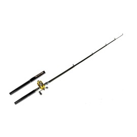 ONOGAL 2205 Folding Mini Fiberglass Aluminum Fishing Rod with Reel for Beach or Camping Fishing