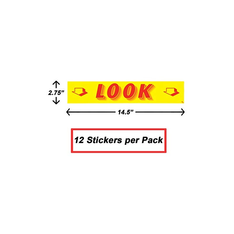 VERSA-TAGS 14.5 Inch Red & Yellow Adhesive Windshield Slogan Car