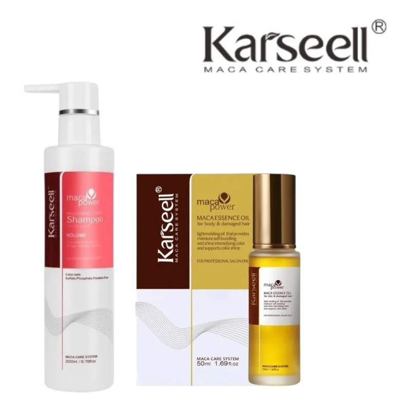Kit Karseell Volume Shampoo 200ml Maca Essence Oil 50ml