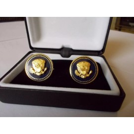 President George W Bush VVIP Cuff Links Blue Cobalt 24k Gold-plated
