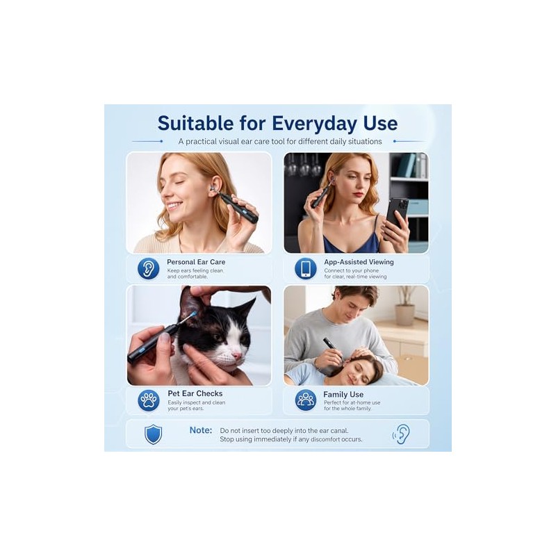 Ear Wax Removal Kit with Camera, 1080P Wireless Ear Cleaner