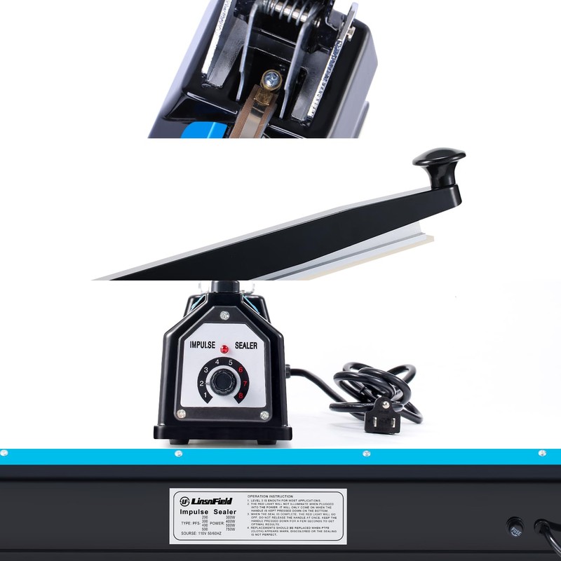 LinsnField Sealer Pro, 8-inch Impulse Heat Sealer, 2-mm Sealing Width