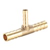 sourcing map Tee Brass Barb Fitting Reducer 3 Way, Fit