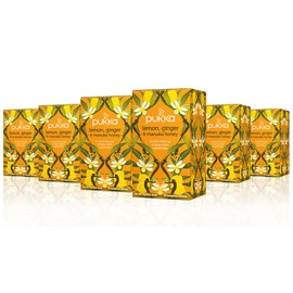 Pukka Lemon Ginger & Manuka Honey, Organic Herbal Tea Bags (6 Pack, 120 Tea Bags)