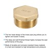 PATIKIL G1 Brass Pipe Plug, 2pcs Male External Thread Hex