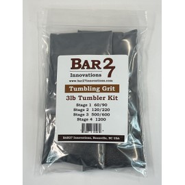 4 Stage Rock Tumblers Refill Grit Kit for 3 LB Barrels Silicon Carbide Aluminum Oxide Media Polish USA