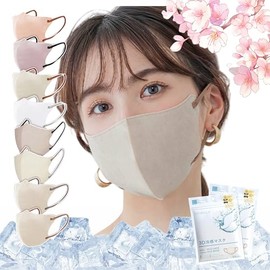 [liber] 2025 Spring & Summer Cicibella 3D Cooling Mask Pollen Protection C Type Shishivera Mask Non-woven 3-Dimensional Mask, Rudored Mask, 5 Colors, Small Face, Round Face, 3 Layers Structure, Kaken