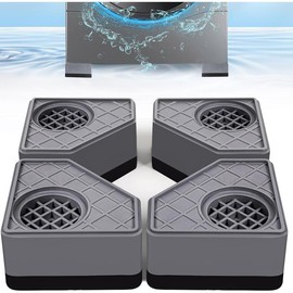 4Pcs anti Vibration Pads for Washing Machine, Stops Washer Dryer Moving, Prevents Noise, Vibration Transfer, Antivibration Stabilizer Support Feet Mat Suitable for Most Furniture (Increase1.8In) TENGWEI