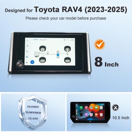 BSTW for 2025 Toyota RAV4 Screen Protector for 2023 2024 2025 RAV4 LE/XLE Premium RAV4 Prime SE 8-In Touchscreen for 2025 RAV4 Hybrid Accessories Tempered Glass Protective Film