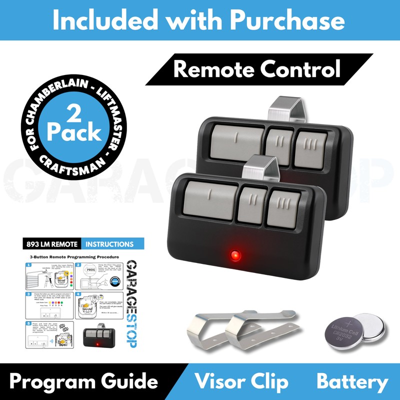 2X for LiftMaster Chamberlain Craftsman Garage Door Opener Remote Replacement,