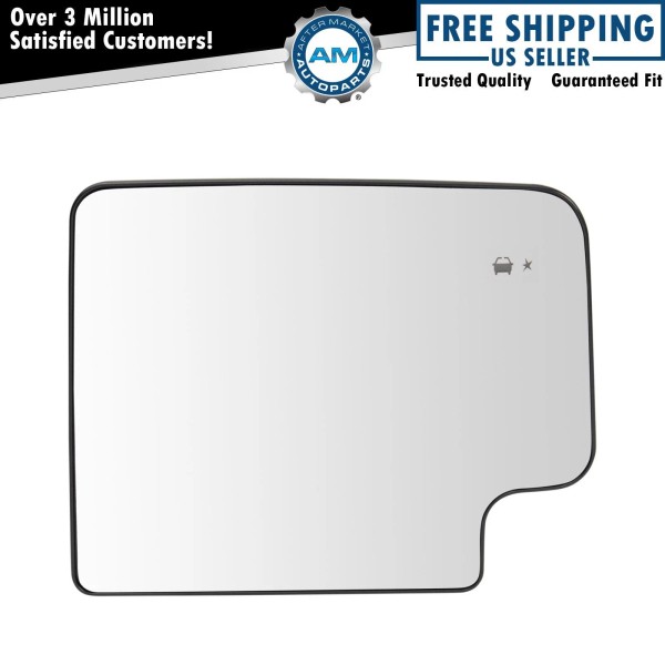 AM Autoparts Passenger Side Upper Mirror Glass Fits 2020-2021 Silverado