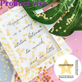 10 Grams 5mm/0.2" Gold Tiny Star Sew on Sequins Mini Hollow Star Sequins Embroidery Sequin with Holes DIY Loose Sequin for Sewing Dolls Jewelry Making Crafts