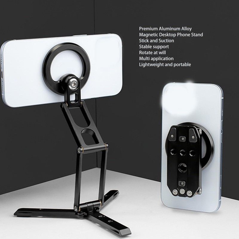 Magnetic Phone Tripod, Foldable for iOS Phone 15/14/13/12 Plus Pro