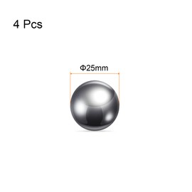 sourcing map Pack of 4 Ball Bearing Balls, 25 mm Diameter, G10 Precision Metal Balls, Ball Bearings, Steel Balls for Bicycles, Skateboard, Wheels, Silver