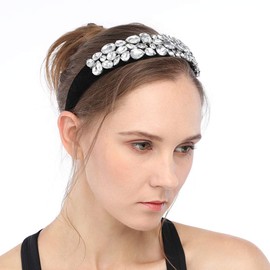 FXQHAN Crystal Rhinestone Wide-edge Headband for Women Hair Hoops Hair Accessories for Girls