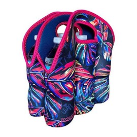Koverz - #1 Neoprene Insulated 6-Pack Carrier, Beer Bottle Carrier, Six-Pack Tote - Tropics