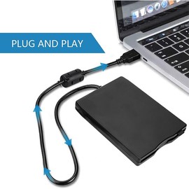 AIMALL 3.5" External USB Floppy Disk Drive 1.44MB - Portable FDD for Laptops, PCs - Compatible with Windows & Mac OS - High-Speed Data Transfer