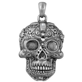 YTC Summit Silver Color Pewter DOD Sugar Skull Pendant