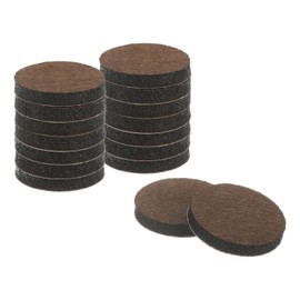 uxcell Furniture Pads, 24Pcs 1.25" - Round Self Adhesive Felt Furniture Pads, Floor Protectors for Furniture Feet Chairs Legs Hardwood Floors (Brown)