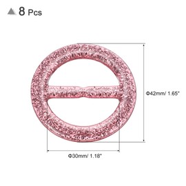 uxcell 8Pcs Plastic Tee Shirt Clips, 30mm Round Bling Resin Scarf Ring Buckle, Fashion Tie Circle Clip for Women Silk Clothing Decoration (Pink)