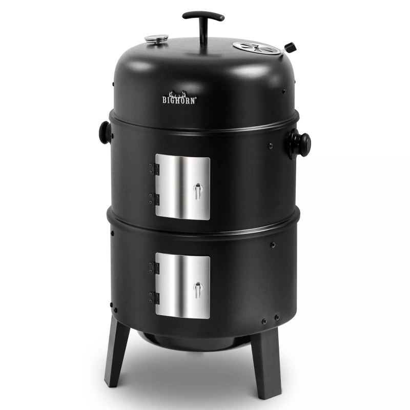 BIG HORN OUTDOORS Charcoal Smoker Grill Wood Smoker Grills Outdoor