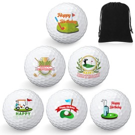 Sinmoe Golf Ball Gift Set Funny Novelty Golfer Present for Men Dad Golfing Fan, One Standard Size Unit(6 Pcs, Birthday)