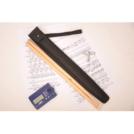 MG Leather Work Genuine leather drumstick pouch with a button stud closure, gift for drummer, leather drum stick holder for musician (Black)