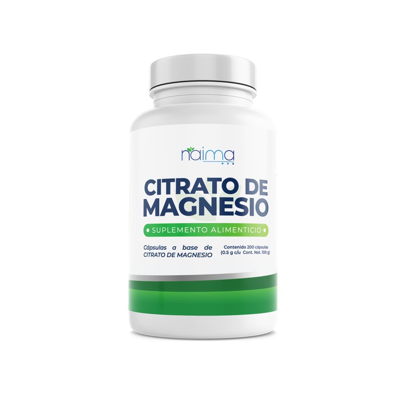 NAIMA Citrato de Magnesio 500 mg 200 Cápsulas Pure Magnesium