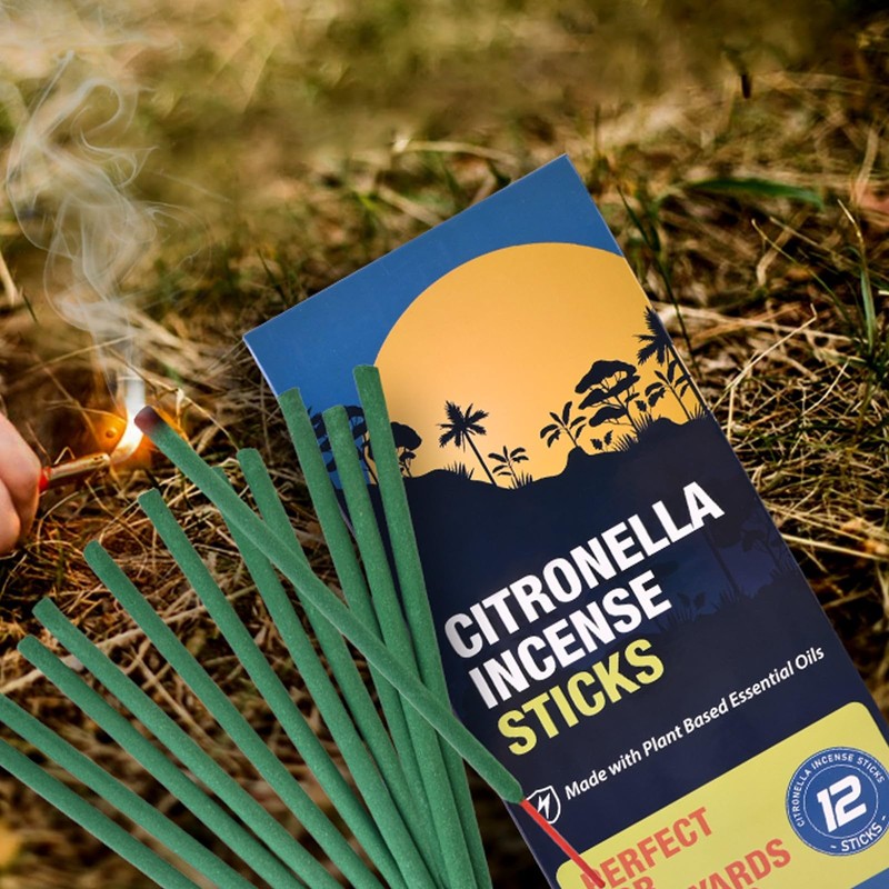 Citronella Incense Sticks Outdoors, 12 PCS Citronella Sticks for Camping,
