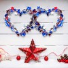 2 Rolls Patriotic Wire Star Garland, Red Blue Silver Star