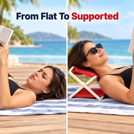 Foldable Lightweight Beach Pillow for Outdoor Relaxing - Portable Headrest for Beach, Poolside & Camping