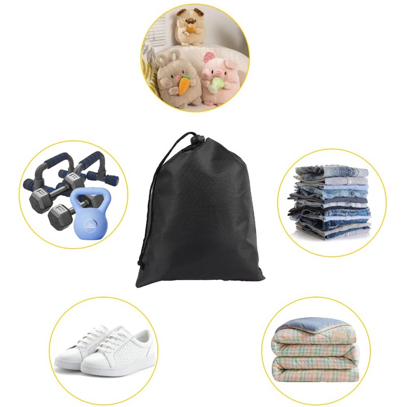 Jravezt Drawstring Bag, Large Capacity, Storage Pouch, Plain, Waterproof, Dustproof,