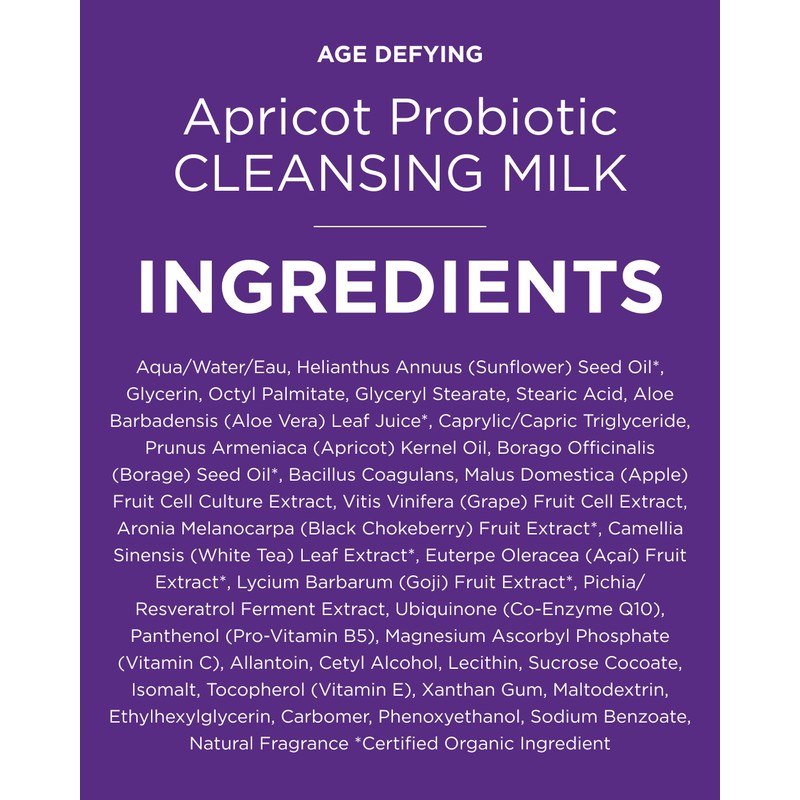 Andalou Naturals Age Defying Apricot Probiotic Cleansing Milk | Gentle