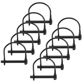 CADUFUELLY 10Pcs Heavy Duty Round Loop Wire Lock Pin, 1/4 Inch Wire Lock Pin Set, Safety Coupler Shaft Locking Pin Hitch Pto Loop Trailers Pins for Lawn Garden Farm Trailers