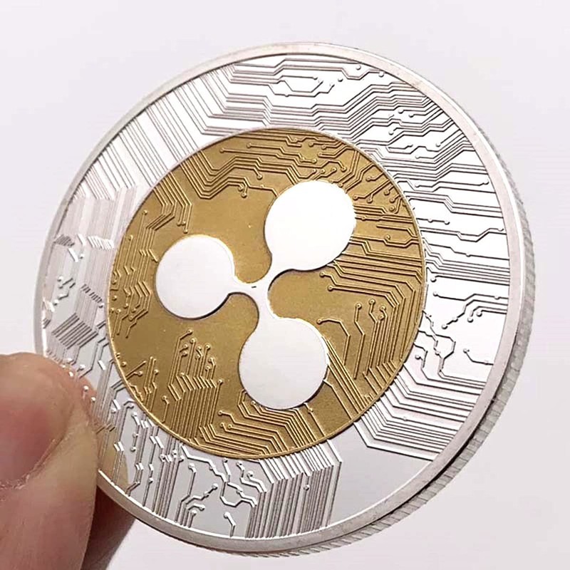 Ripple Coin XRP Cryptocurrency Coin, Collector's Coin with Clear Protective