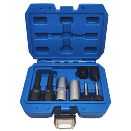 JEUCLEL 8PCS Common Rail Diesel Injector Repair Kit Compatible with Bosch, Denso and Siemens injectors, Special Tools to loosen and Remove the Injector's Internal Fixings, Injector Valve Seat Socke