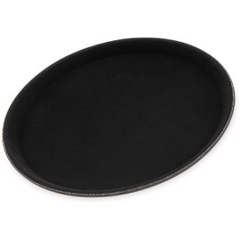Carlisle FoodService Products 1100GL004 GripLite Rubber Lined Non-Slip Round Serving Tray, 11" Diameter, Black (Pack of 12)