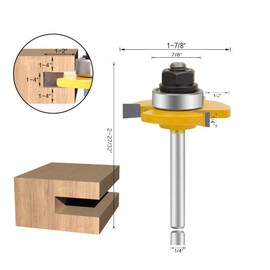 OLETBE 1/2-Inch Shank Router Bit Set 3 PCS, Round Over Raised Panel Cabinet Door Rail and Stile Router Bits, Woodworking Wood Cutter, Wood Carbide Groove Tongue Milling Tool(Grey)