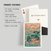 Monterey, California, Fluid Linework, Crab (52 Playing Cards, Poker Size