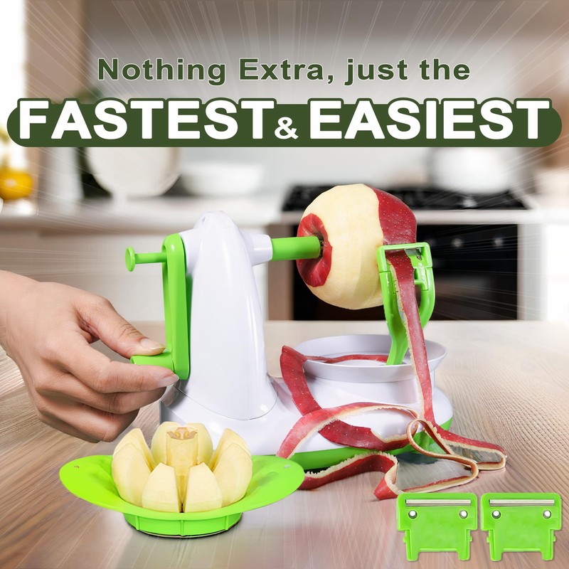 Apple Peeler for Apple Sauce and Pie, 8-Wedge Apple Slicer