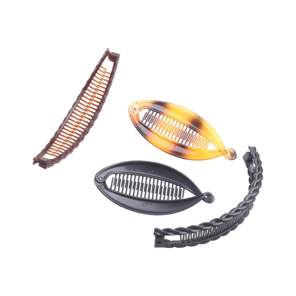 4 Set Banana Hair Clips, Double Comb Design for Thick