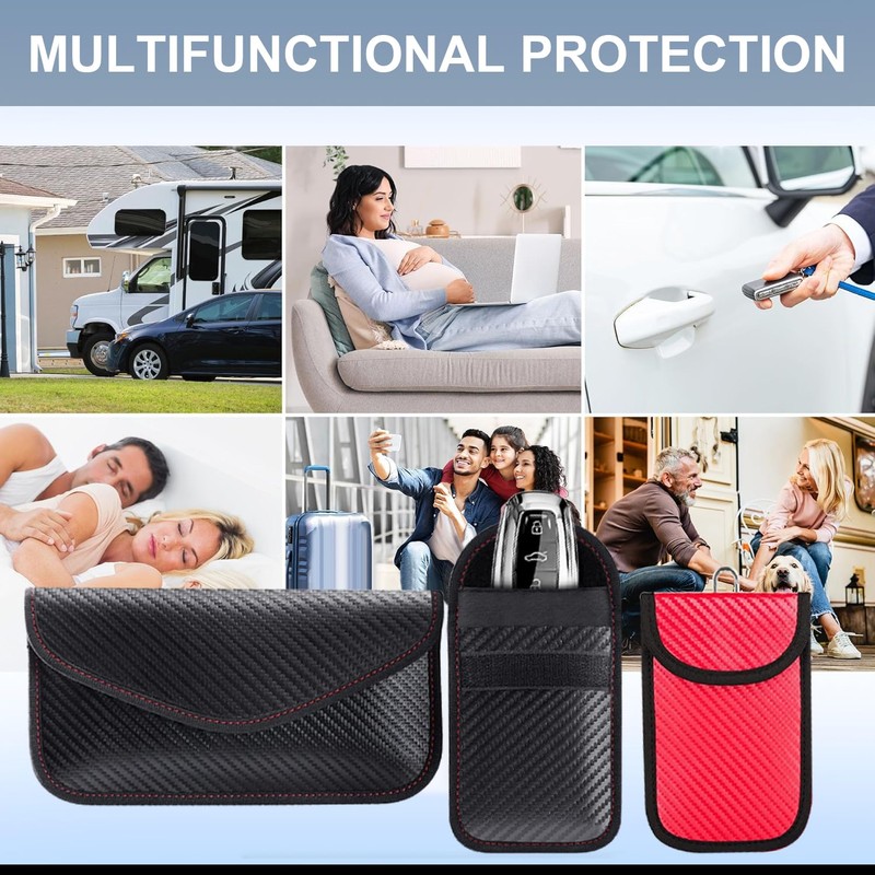 3 Packs Faraday Pouch for Car Keys,Car Key RFID Signal