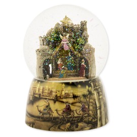 Nativity Town 100MM Musical Christmas Glitterdome Plays Tune O Little Town of Bethlehem