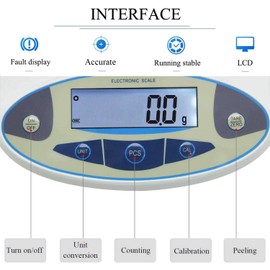 CGOLDENWALL Lab Scale 15kgx0.1g Digital Precision Scale Electronic Balance Laboratory Weighing Industrial Scale Kitchen Counting Scale Scientific Scale Calibrated 110V (15kg, 0.1g)