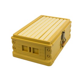 Apimaye Insulated 7 Frame NUC Assembled Medium Super Langstroth Sized Super for Bee Hives with Built in Latches and Handles, and Assembled with Plastic CORE Frames and Foundation (Tan)