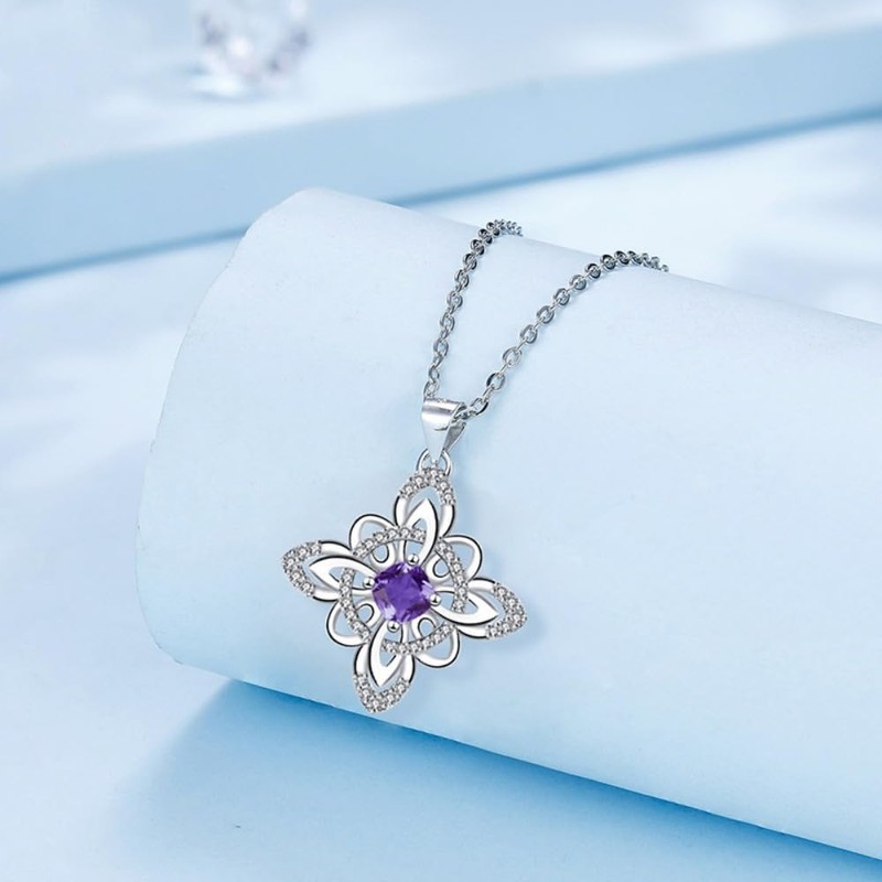 Pregeckit Original Witch Knot Necklace Wicca Witchcraft Necklace with Purple