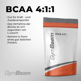 GymBeam BCAA Powder 4:1:1 Instant Amino Acids Powder with Essential Amino Acids Leucine, Isoleucine and Valine, Well Soluble Strength and Endurance Sports Drink - Kiwi (500 g)