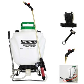 Chapin International Chapin 62000 Tree/Turf Pro Commercial Backpack Sprayer with Control Flow Valve Technology for Fertilizer, Herbicides and Pesticides, 4 gal, Translucent White